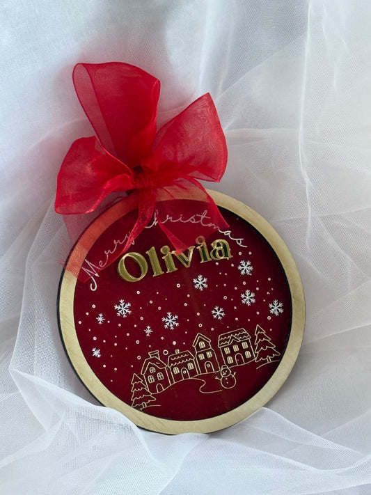 Christmas Bauble Round- Red