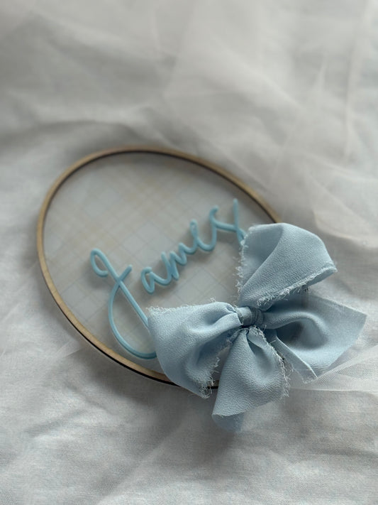 Birth Announcement Plaque- Plaid