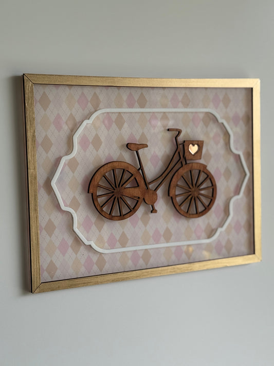 Girls Bedroom Decor- Bow, Bike & Initial Plaques (SET)