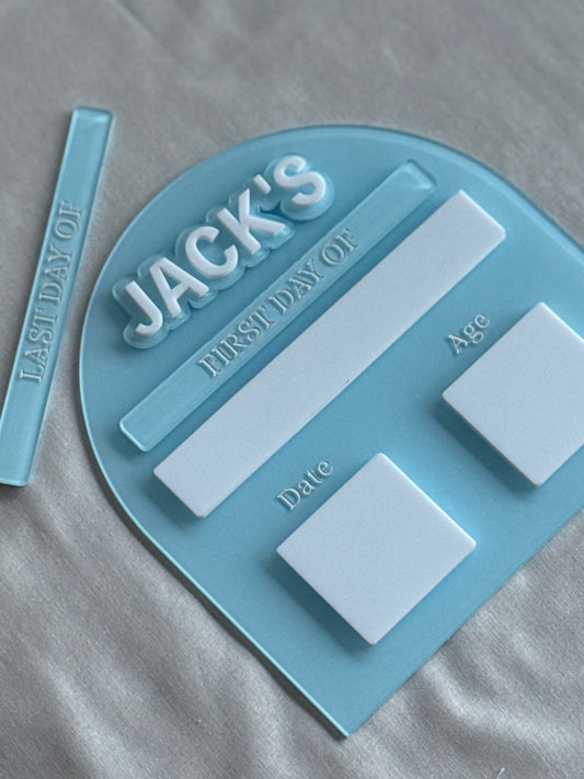 Personalised First Day/Last Day School Board | Acrylic Arch Sign