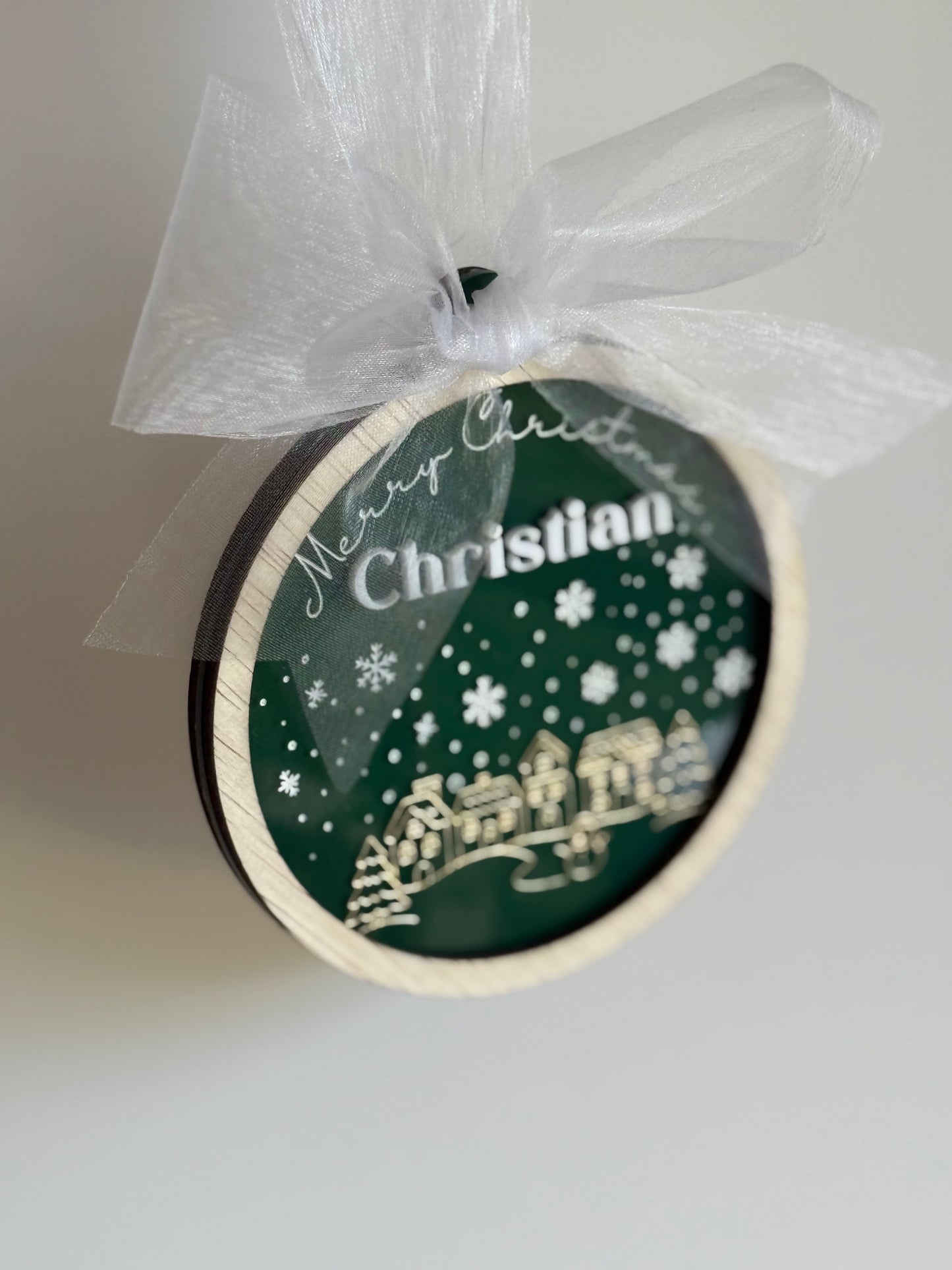 Personalised Acrylic Christmas Ornament- Round Bauble
