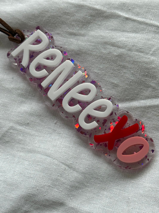 Personalised Valentine's Day Acrylic Tags- Name Keyring