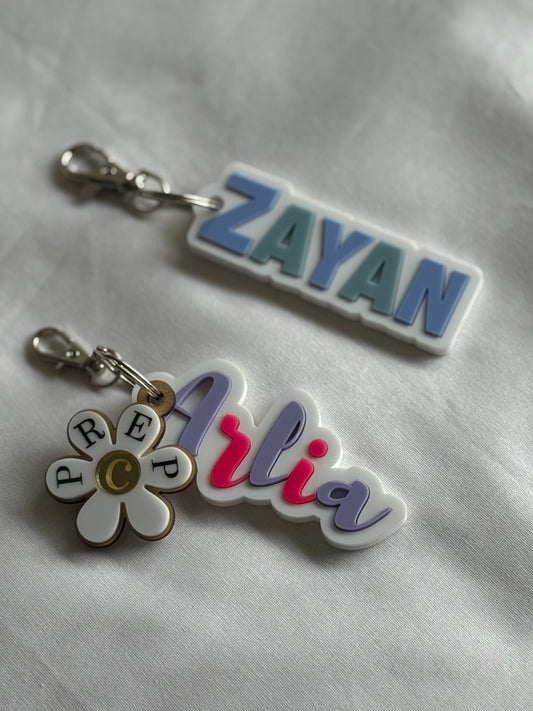 Personalised Acrylic Bag Tags- Multi Coloured