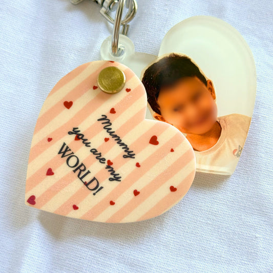 Personalised Photo Keyring- Custom keyring with cover