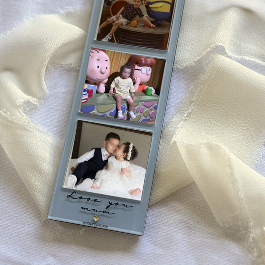 Custom Photo Booth Style Acrylic Magnet: Personalised Family Picture Fridge Keepsake