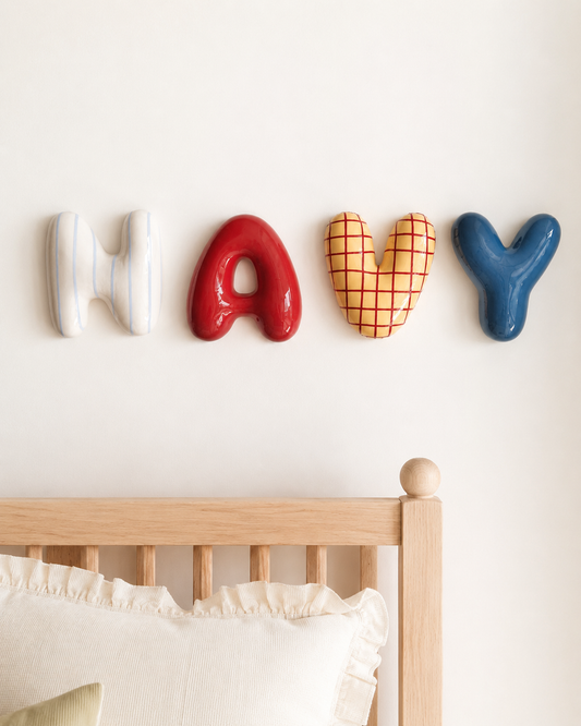 3D BUBBLE LETTERS- 3D PRINTED LETTERS- PATTERN BUBBLE LETTERS- CERAMIC LETTERS- GLOSS LETTERS- BEDROOM DECOR- NURSERY DECOR- KIDS BEDROOM- 3D NAME PLAQUE- 3D NAME SIGN- 3D PRINTED BUBBLE LETTERS FOR KIDS BEDROOM IN VARIOUS COLOURS AND PATTERNS