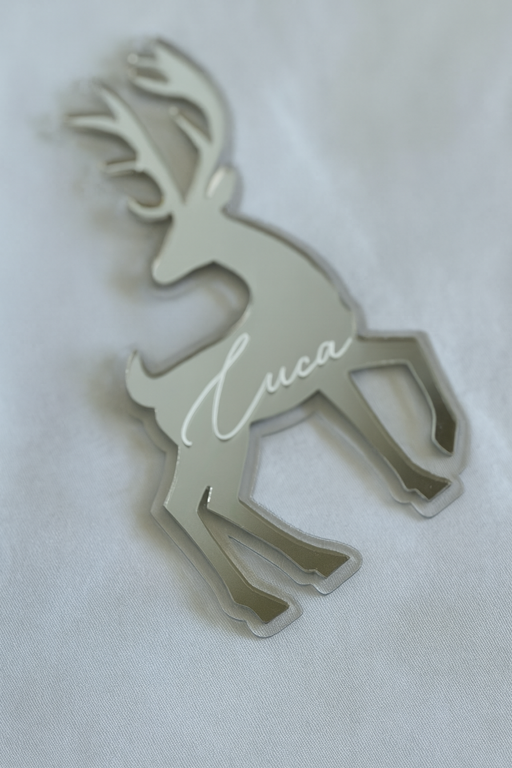 Christmas Reindeer ornament- Silver