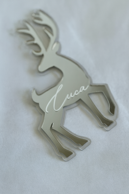 Christmas Reindeer ornament- Silver
