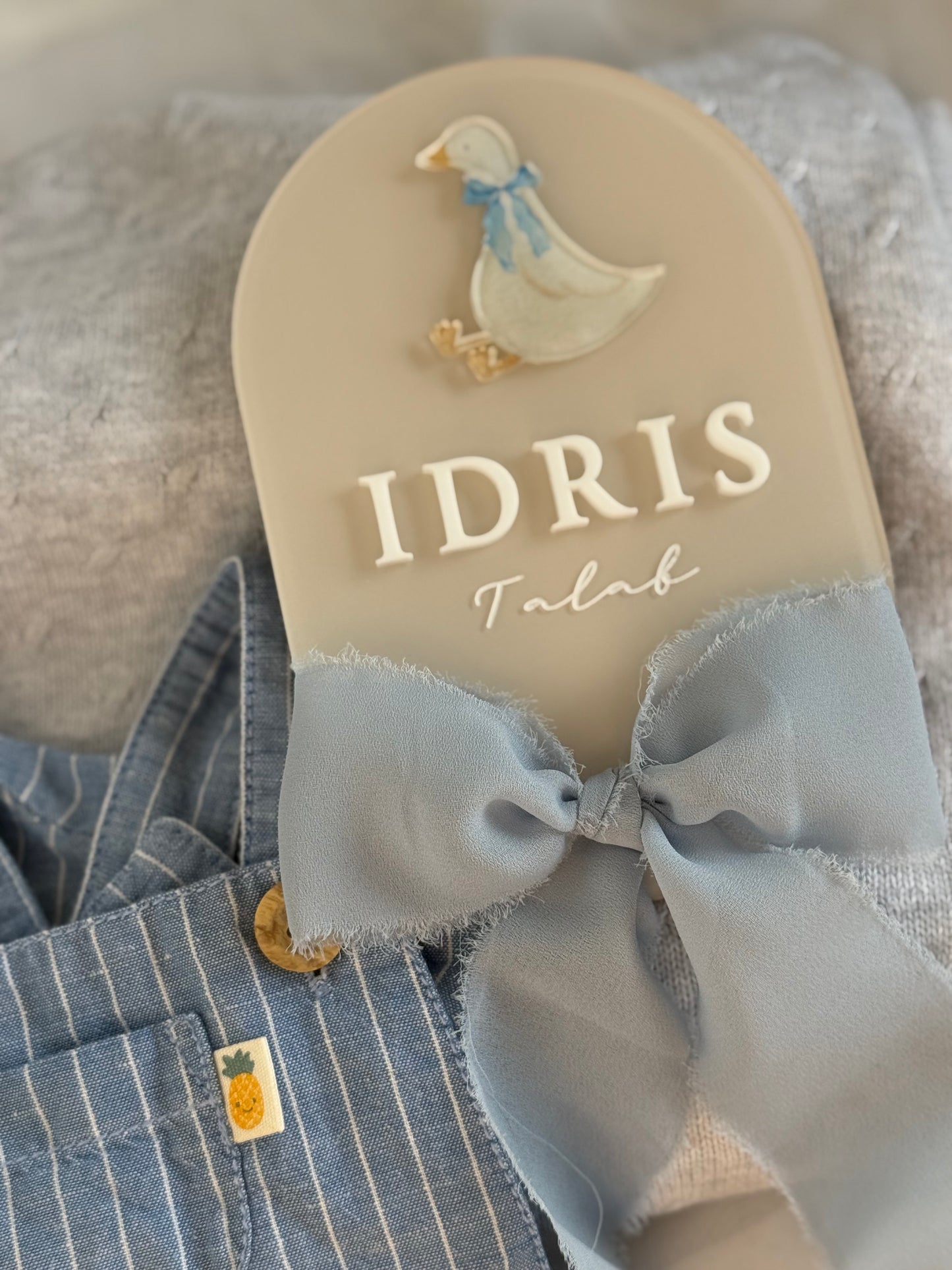 Personalised Birth Announcement Plaque- Goose