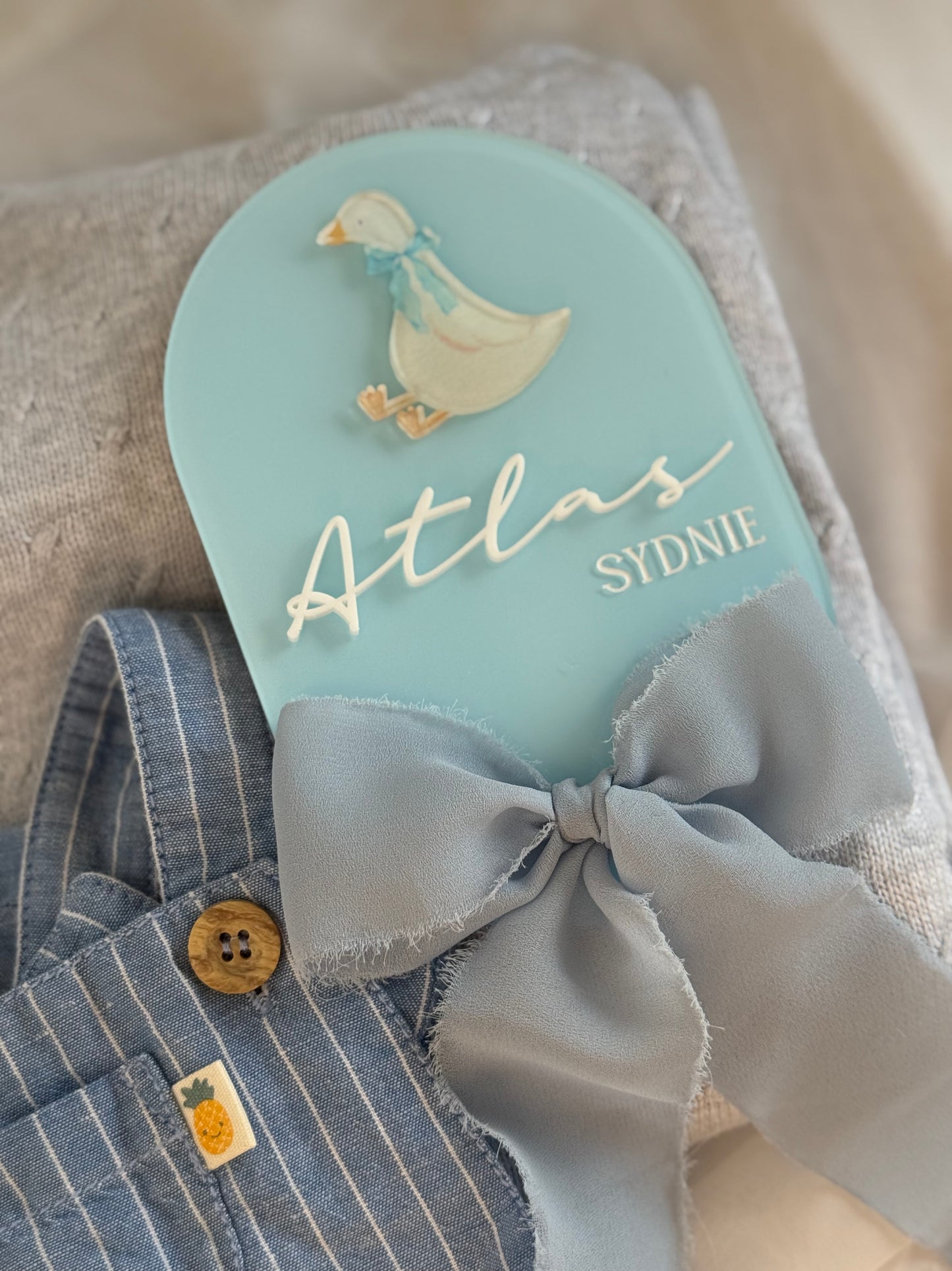 Personalised Birth Announcement Plaque- Goose
