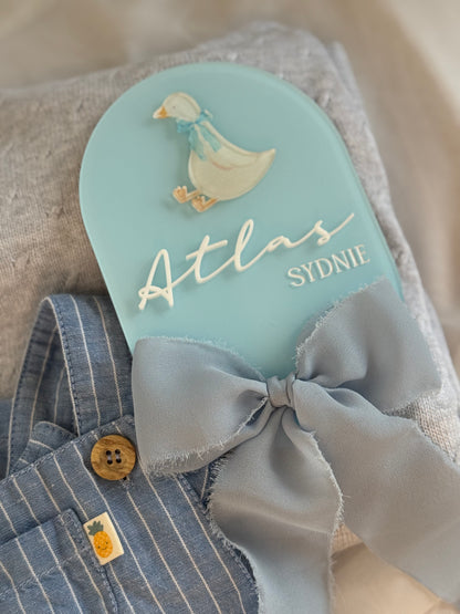 Personalised Birth Announcement Plaque- Goose
