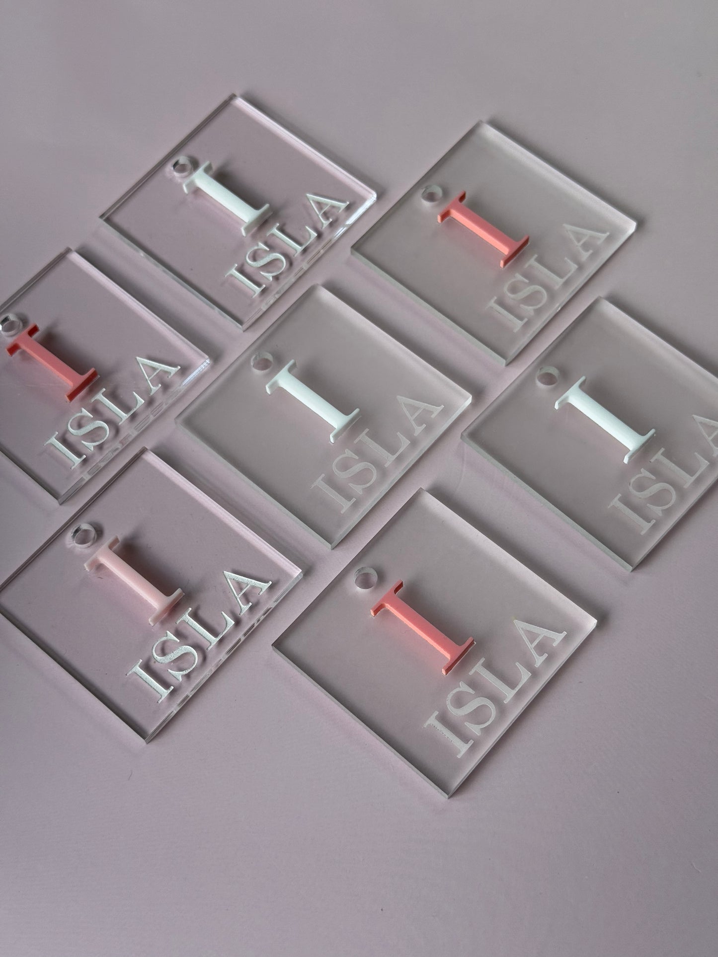 Personalised Acrylic Square Tags- Tags For Favours- Engraved Acrylic Square Gift Tags