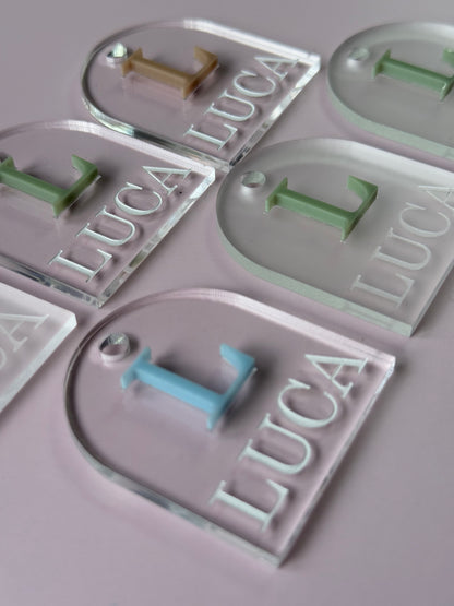 Personalised Acrylic Arch Tags- Tags For Favours- Engraved Acrylic Arch Gift Tags