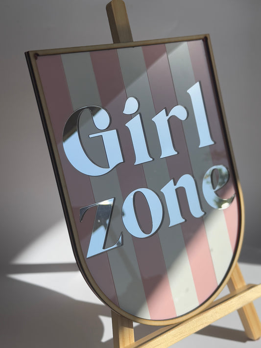 Girl Zone Wall Decor- Wall Decor For Kids Bedroom- Pink & White Decor