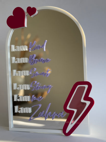 Lightning Kids Affirmation Mirror – Personalised Positive Quote Mirror for Confidence & Self-Love
