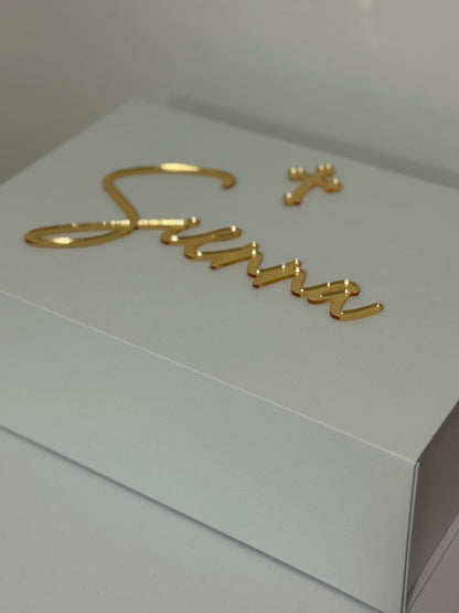 Acrylic Single-Layer Name Plaque – Custom Name Decoration for Boxes & Events