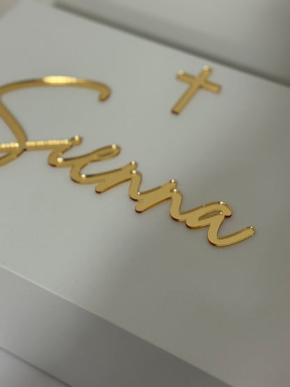 Acrylic Single-Layer Name Plaque – Custom Name Decoration for Boxes & Events