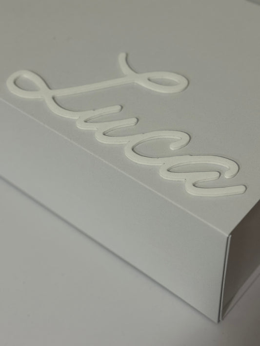 Script Style Acrylic Single-Layer Name Plaque – Custom Name Decoration for Boxes & Events