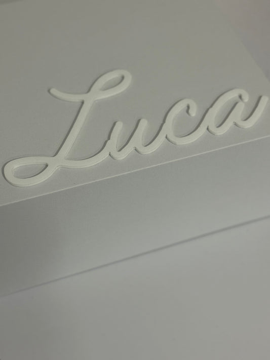 Script Style Acrylic Single-Layer Name Plaque – Custom Name Decoration for Boxes & Events
