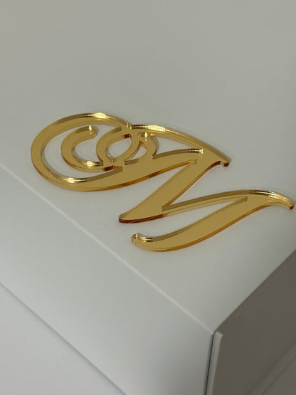 Calligraphy Single-Layer Acrylic Letters – Custom Decorative Initials for Boxes & Gifts