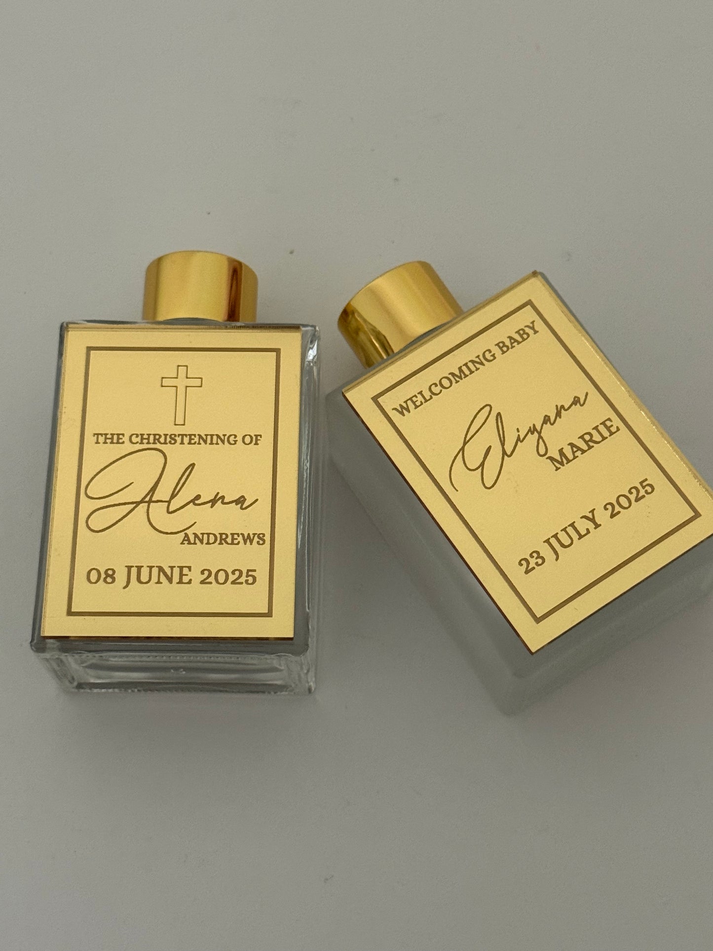 Personalised Mirrored Acrylic Rectangular Plaques – Engraved Plaques for Bottle Favour