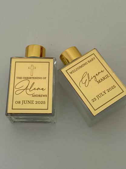 Personalised Mirrored Acrylic Rectangular Plaques – Engraved Plaques for Bottle Favour