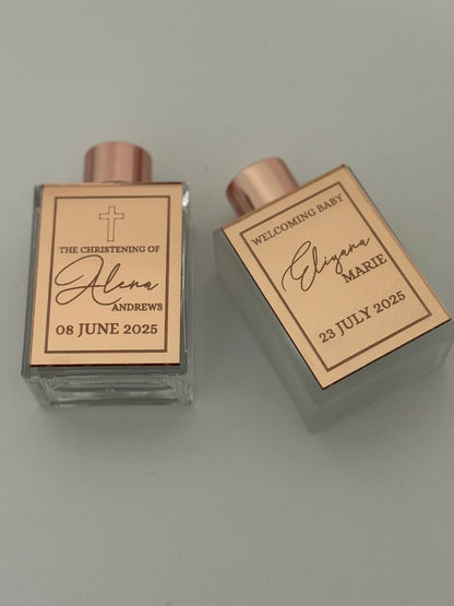 Personalised Mirrored Acrylic Rectangular Plaques – Engraved Plaques for Bottle Favour
