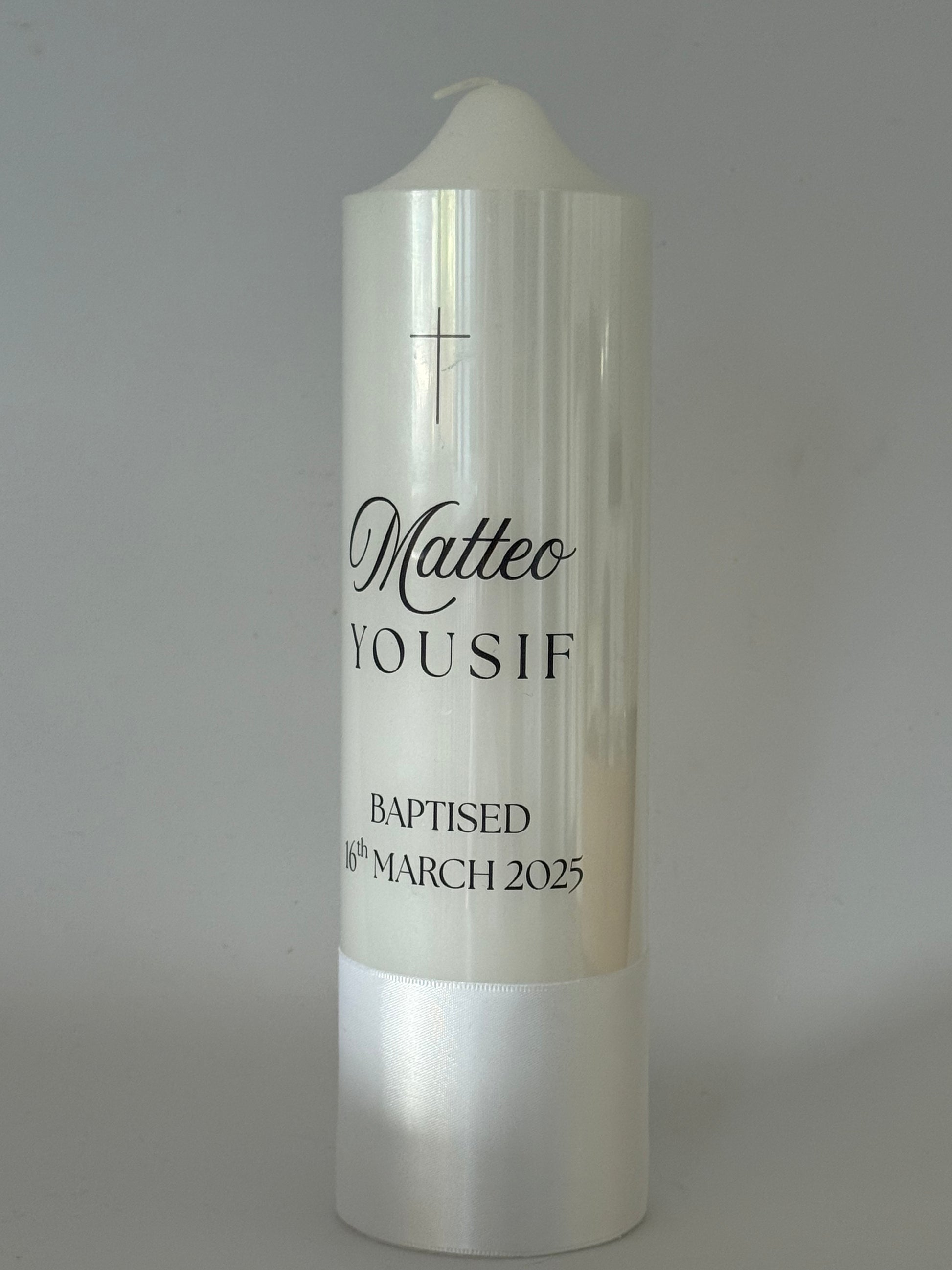Straight Pillar- Baptism Candle