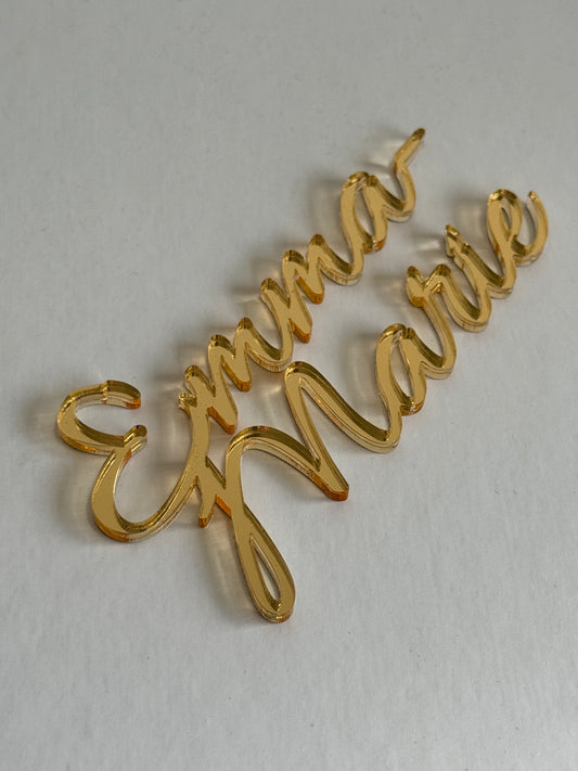 Personalised Name Cake Fropper- Gold