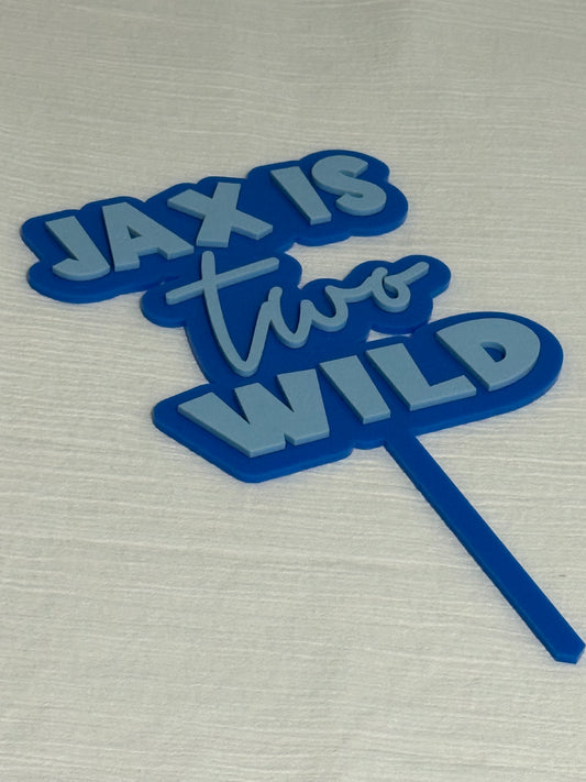 Double Layer Acrylic  Cake Topper- Blue