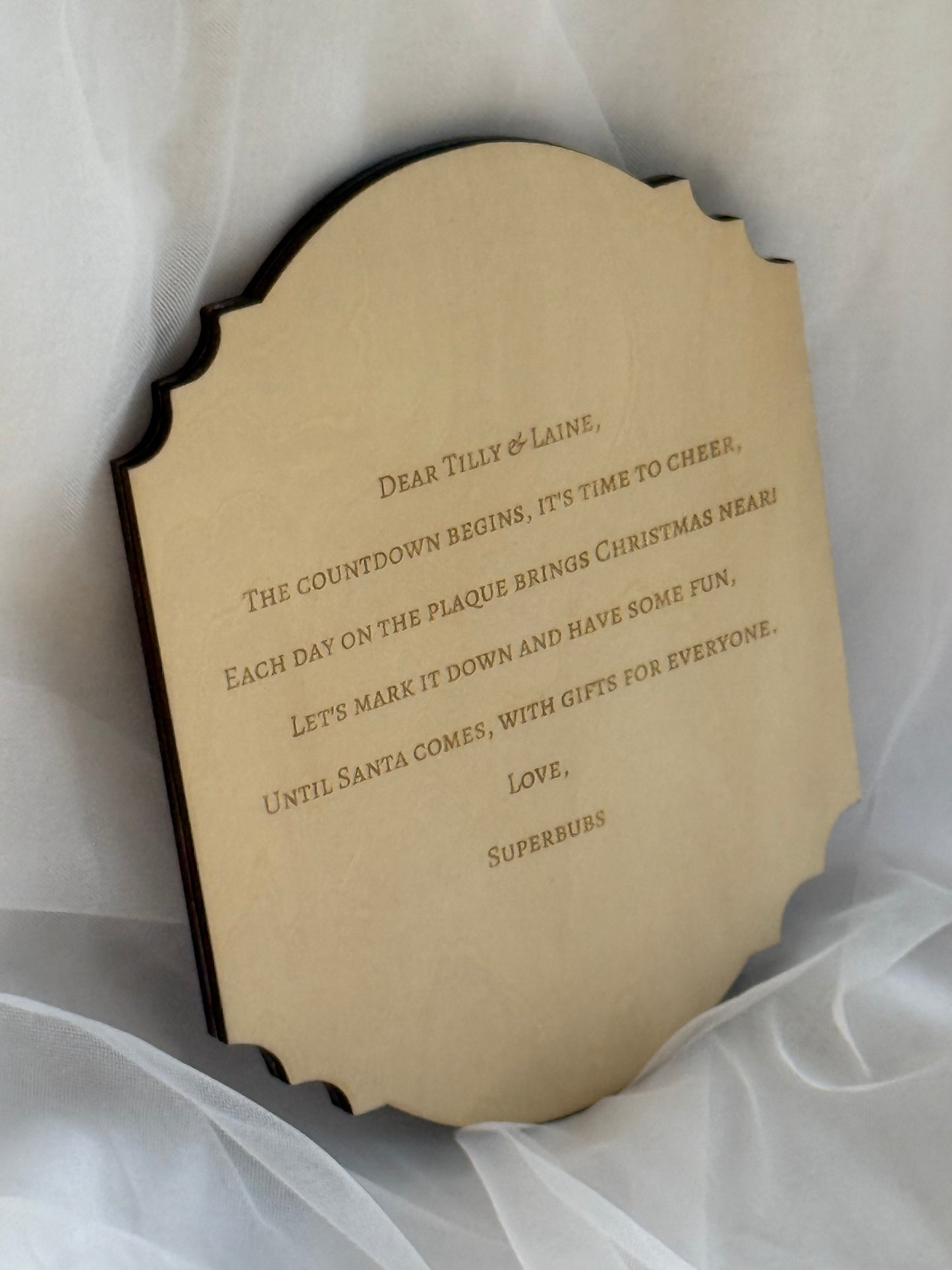 Christmas Countdown Plaque- Back