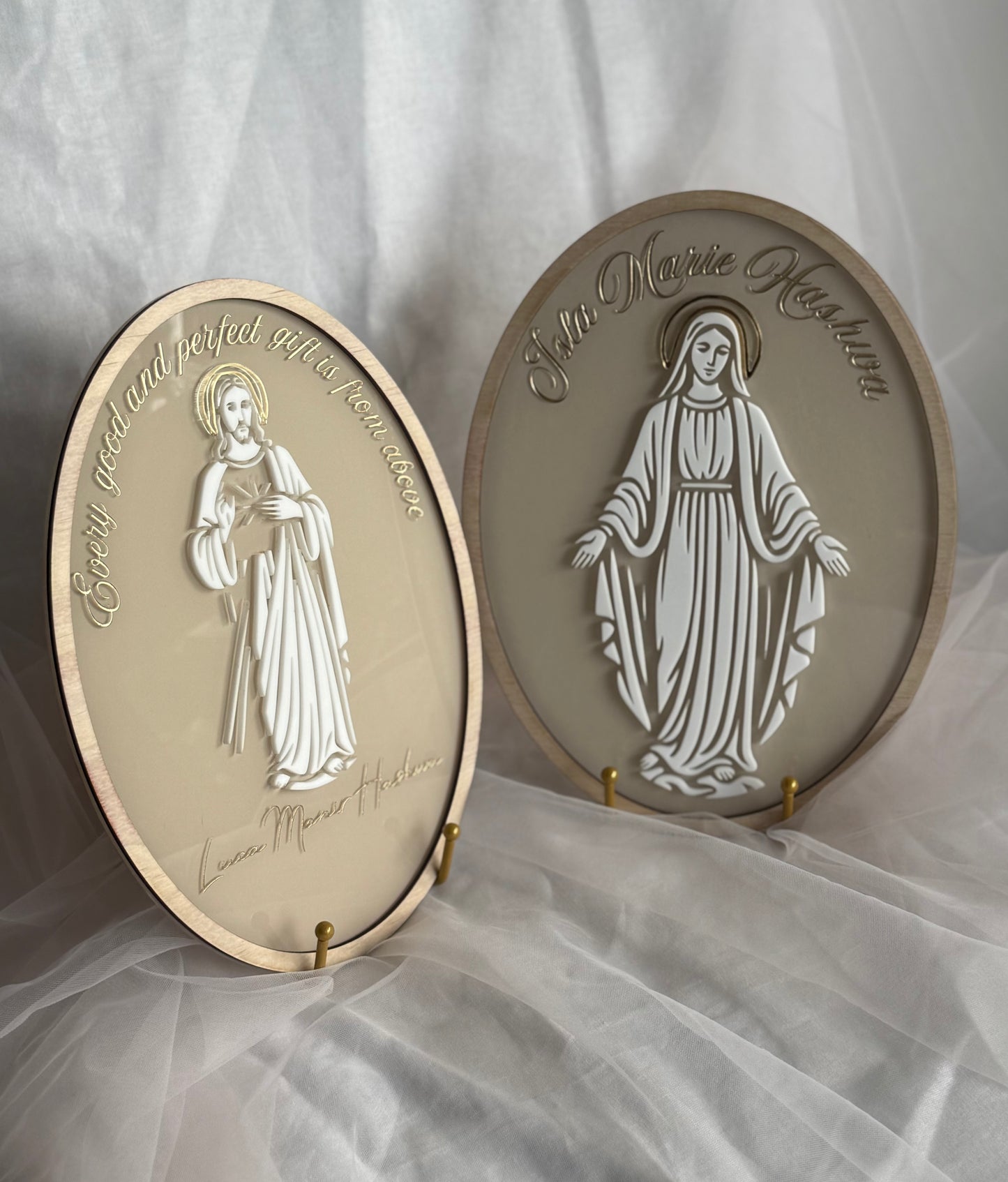 Religious plaques- Mary & Jesus