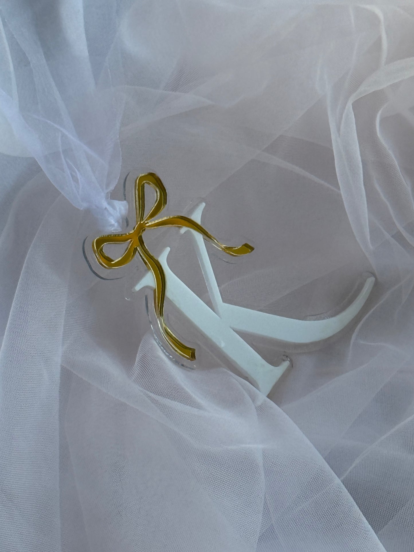 Double Layer Acrylic- White & Gold