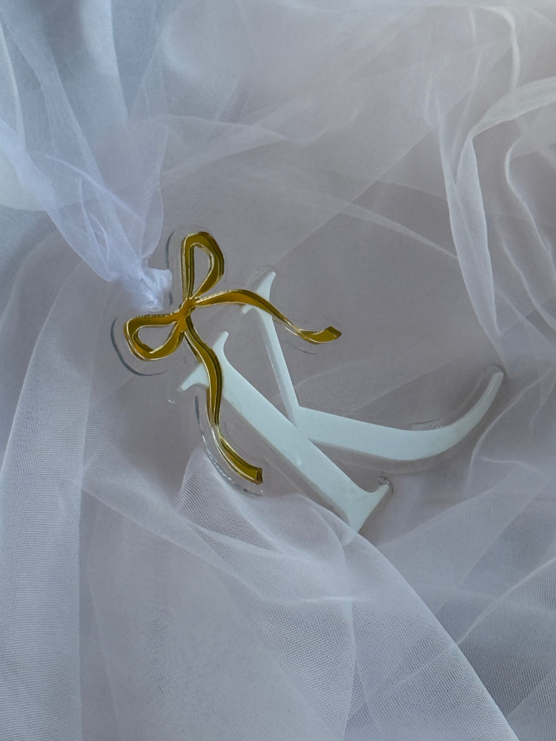 Double Layer Acrylic- White & Gold