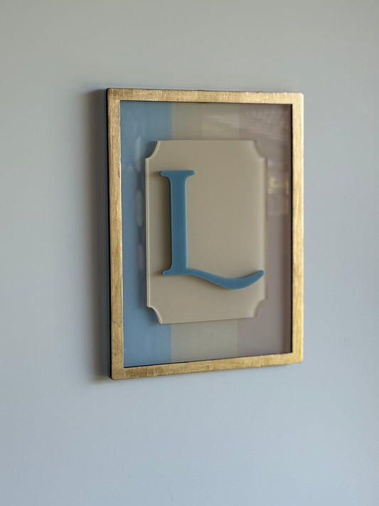 Initial Wall Plaque-Striped background