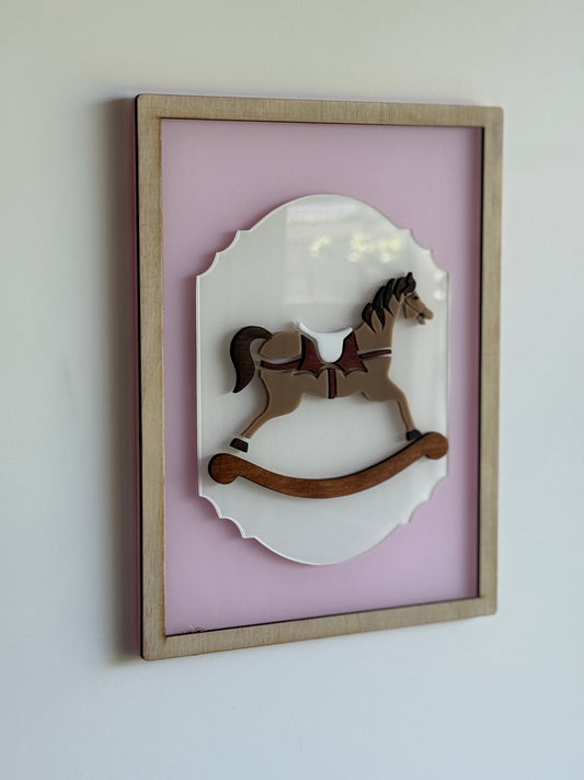 Rocking Horse Wall Decor- Nursery Decor