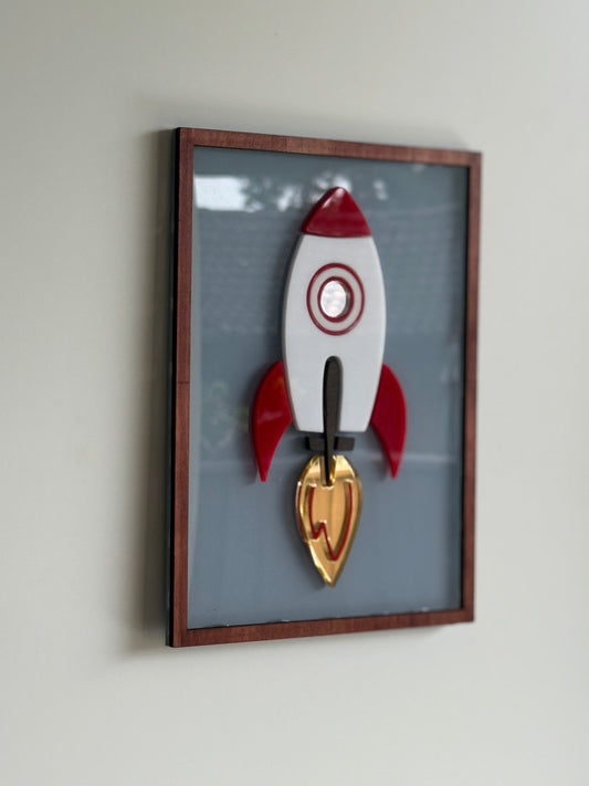 Rocket Wall Plaque- Bedroom Decor