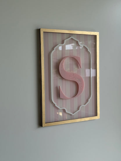 Girls Bedroom Decor- Bow, Bike & Initial Plaques (SET)