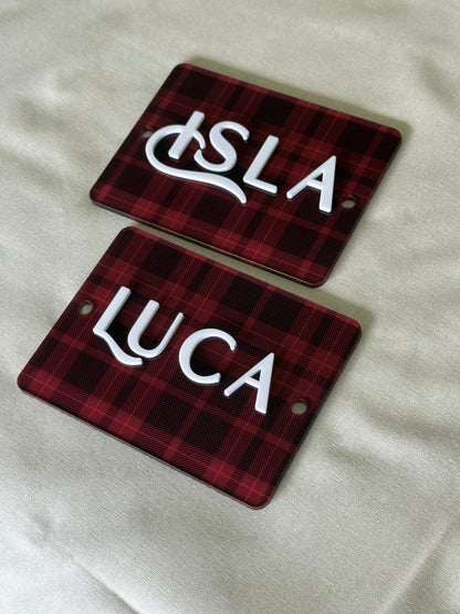 Personalised Plaques- Red Plaid