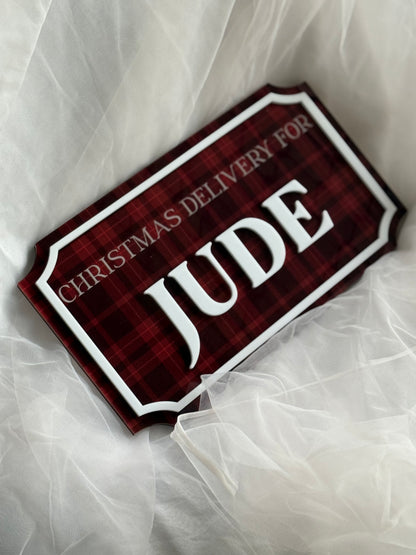 Personalised Acrylic Christmas Crate Plaque | Custom Holiday Keepsake Decor