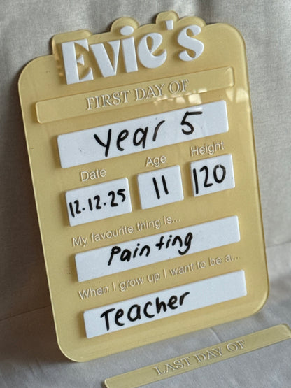 Personalised First Day/Last Day School Board | Photo Prop- Large