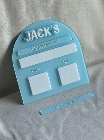 Personalised First Day/Last Day School Board | Acrylic Arch Sign