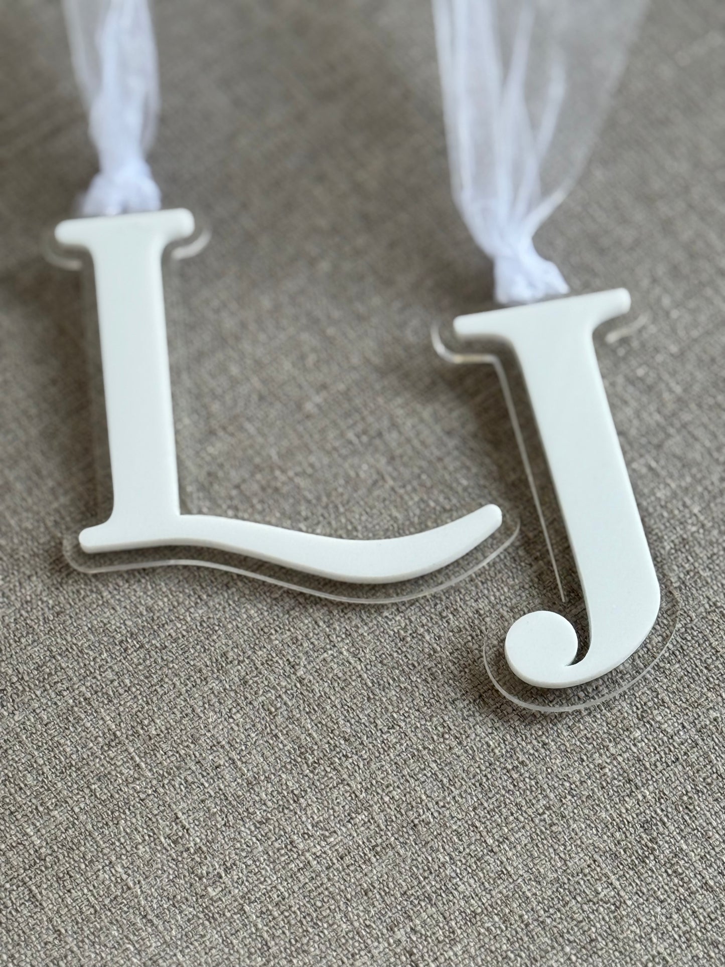 Double Layer Acrylic Initial Tag- Custom Holiday Ornament