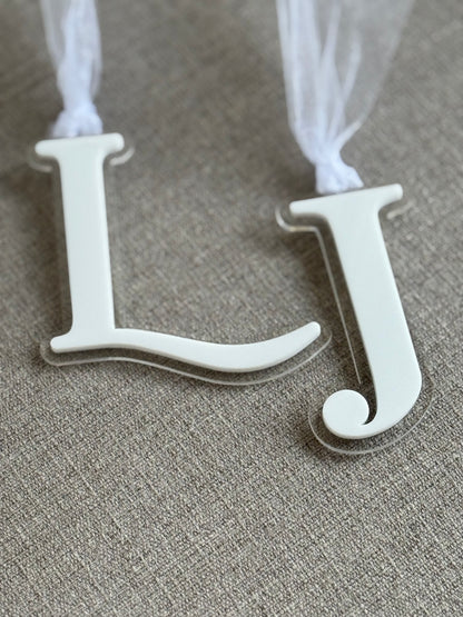Double Layer Acrylic Initial Tag- Custom Holiday Ornament