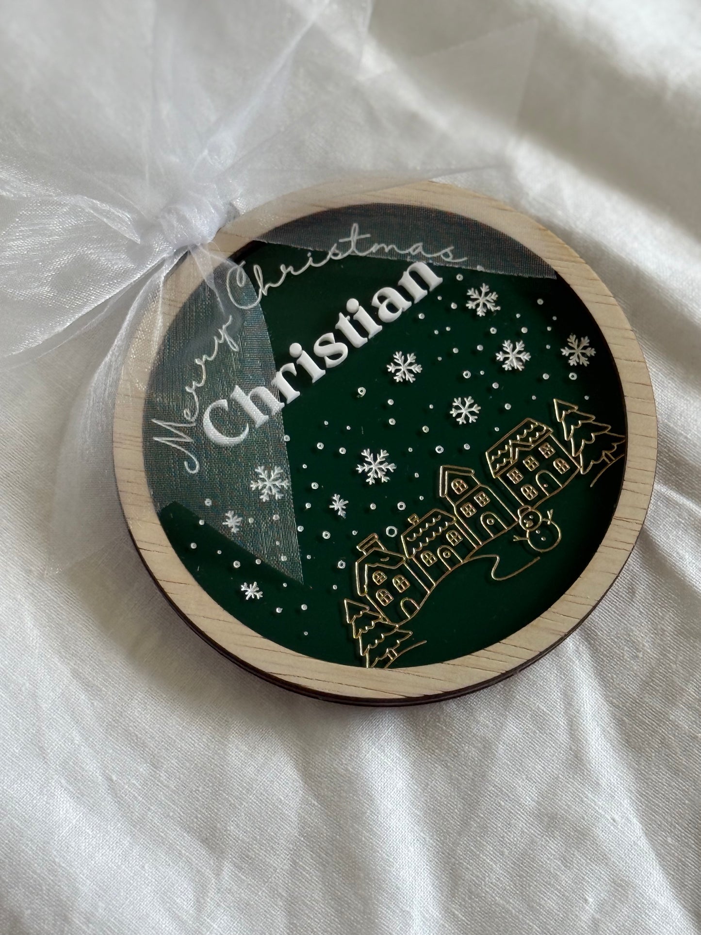 Personalised Acrylic Christmas Ornament- Round Bauble