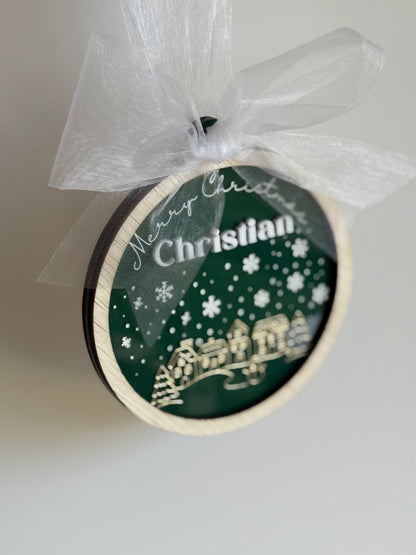 Personalised Acrylic Christmas Ornament- Round Bauble