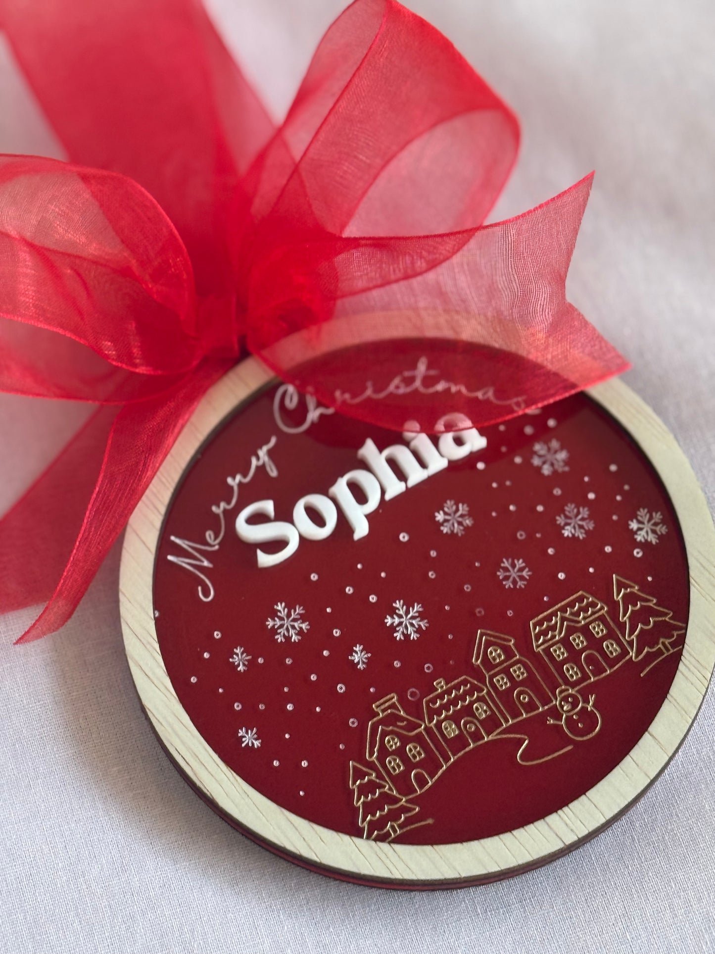 Personalised Acrylic Christmas Ornament- Round Bauble
