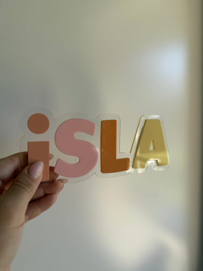 3D Name Sign- Multicoloured name sign-Double Layer Name Sign- Name Sign- Sign- Custom Sign- Bedroom Decor- Personalised Plaque- Acrylic Name Plaque- Name Wall Sign- Nursery Kids Decor- Personalised Gift- Kids Gift- Christmas gift
