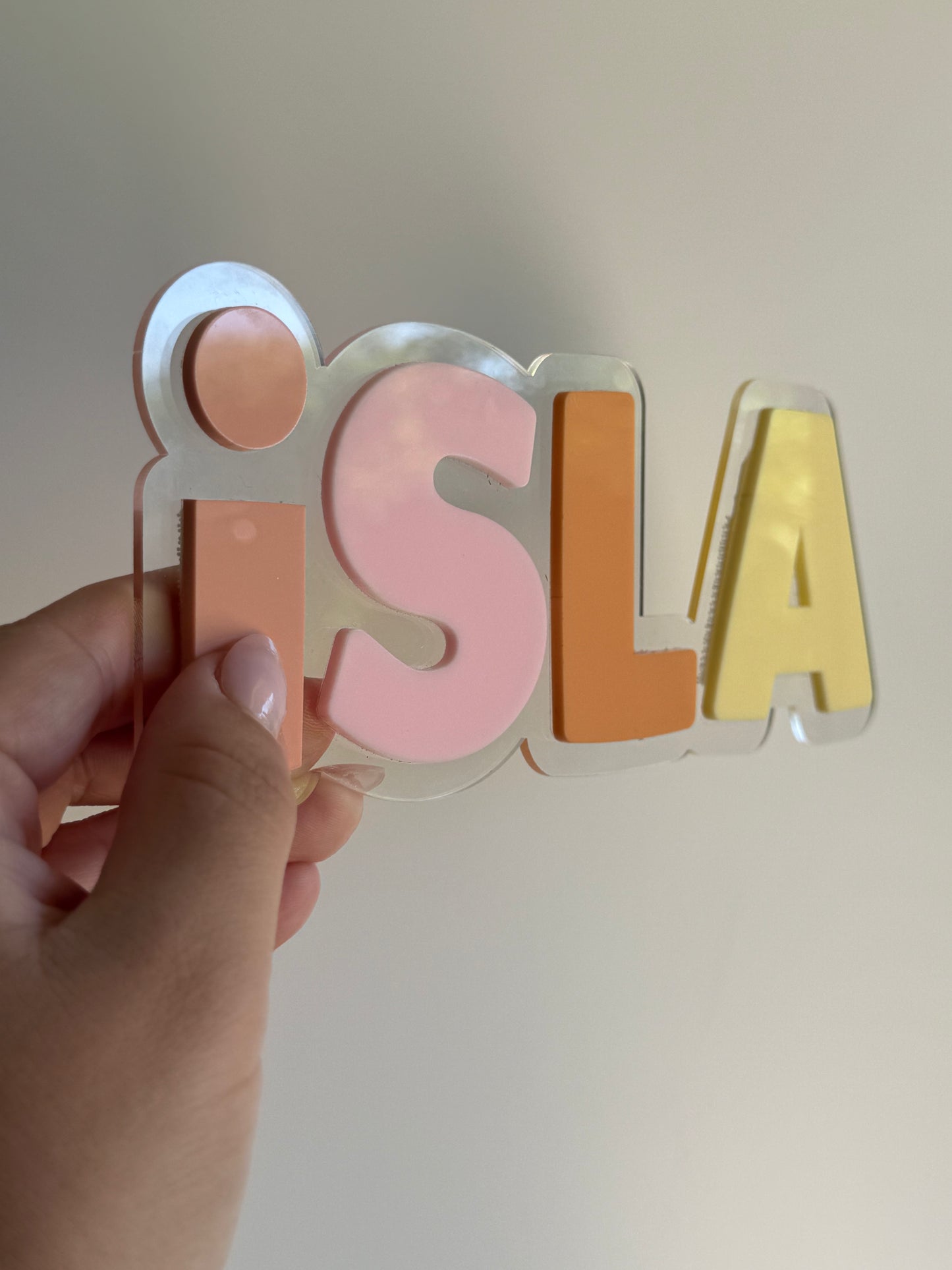 3D Name Sign- Multicoloured name sign-Double Layer Name Sign- Name Sign- Sign- Custom Sign- Bedroom Decor- Personalised Plaque- Acrylic Name Plaque- Name Wall Sign- Nursery Kids Decor- Personalised Gift- Kids Gift- Christmas gift