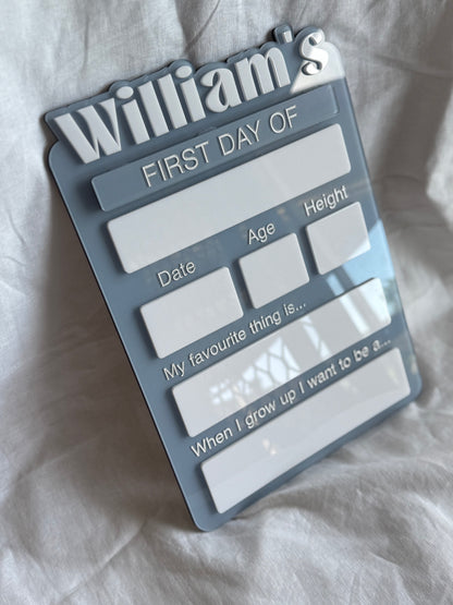 Personalised First Day/Last Day School Board | Photo Prop- Large
